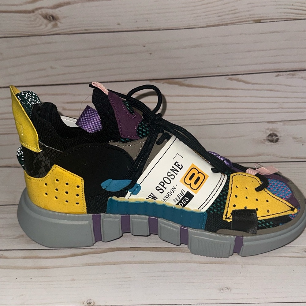 Colorful Multi-Panel Sneakers - Picture 6 of 11